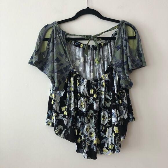 Free People Baja Babe Floral Print Scoop Back Top - Picture 4 of 6